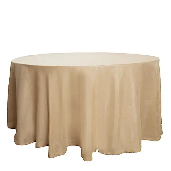 120" Round Faux Burlap Tablecloth Natural {1}