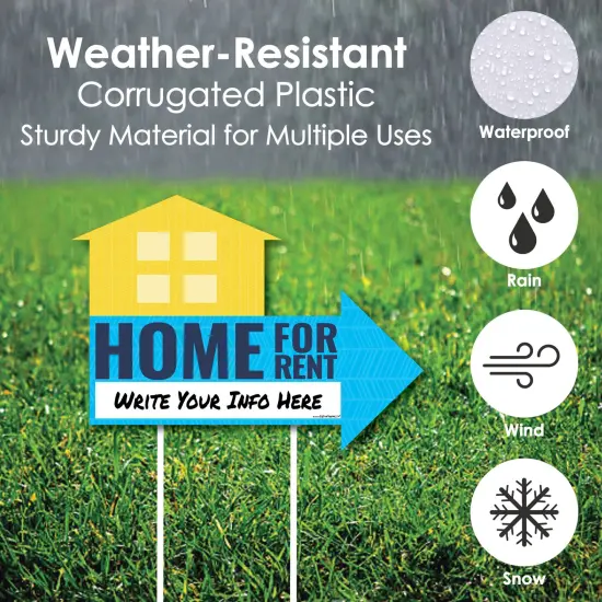 Big Dot of Happiness Home for Rent Signs - Yard Sign with Stakes - Double Sided Outdoor Lawn Sign - Set of 3 {4}
