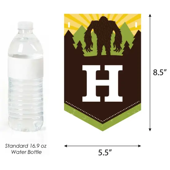 Big Dot of Happiness Sasquatch Crossing - Bigfoot Birthday Party Bunting Banner - Birthday Party Decorations - Happy Birthday {4}