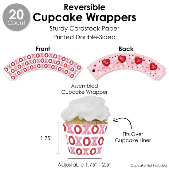 Big Dot of Happiness Conversation Hearts - Valentine&rsquo;s Day Party Favors and Cupcake Kit - Fabulous Favor Party Pack - 100 Pieces {6}