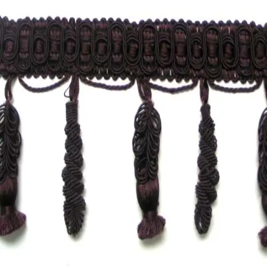 10 yards of Spiral Tassel Fringe Trim | 10 yard cut Eggplant {1}