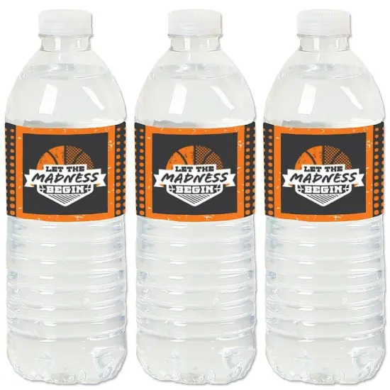 Big Dot of Happiness Basketball - Let the Madness Begin - College Basketball Party Water Bottle Sticker Labels - Set of 20 {1}
