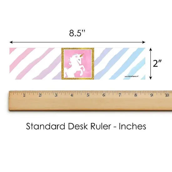 Big Dot of Happiness Rainbow Unicorn - Magical Unicorn Baby Shower or Birthday Party Water Bottle Sticker Labels - Set of 20 {6}