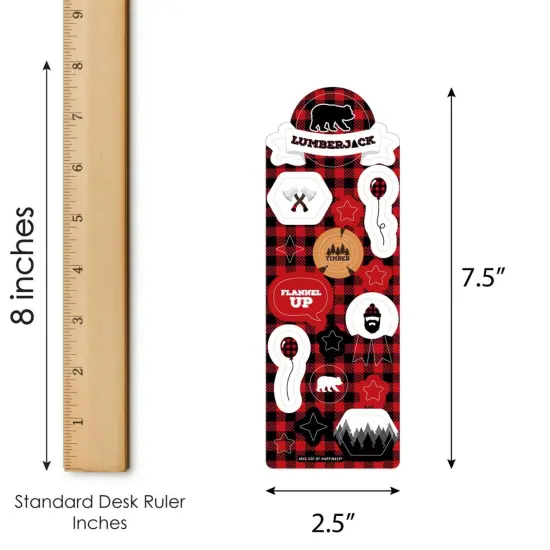 Big Dot of Happiness Lumberjack - Channel The Flannel - Buffalo Plaid Birthday Party Favor Kids Stickers - 16 Sheets - 256 Stickers {4}
