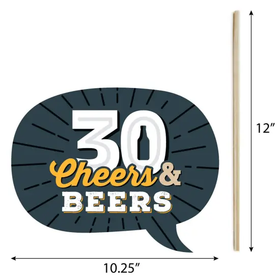 Big Dot of Happiness Cheers and Beers to 30 Years - 30th Birthday Party Photo Booth Props Kit - 20 Count {7}