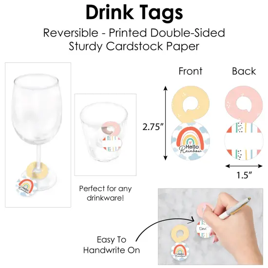 Big Dot of Happiness Hello Rainbow - Boho Baby Shower and Birthday Party Paper Charger and Table Decorations - Chargerific Kit - Place Setting for 8 {7}