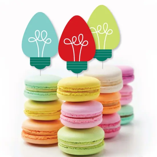 Big Dot of Happiness Christmas Light Bulbs - DIY Shaped Holiday Party Cut-Outs - 24 Count {4}