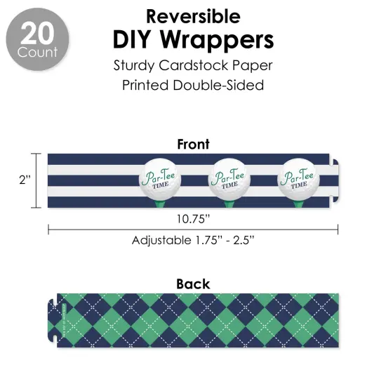 Big Dot of Happiness Par-Tee Time - Golf - Birthday or Retirement Party Favors and Cupcake Kit - Fabulous Favor Party Pack - 100 Pieces {4}