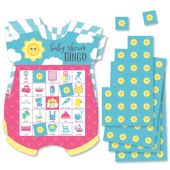 Big Dot of Happiness You Are My Sunshine - Picture Bingo Cards and Markers - Baby Shower Shaped Bingo Game - Set of 18 {1}