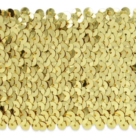 10 yards of 8 Row Sequin Stretch | 10 yard cut Gold {1}