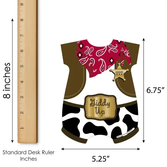 Big Dot of Happiness Little Cowboy - Picture Bingo Cards and Markers - Western Baby Shower Shaped Bingo Game - Set of 18 {6}