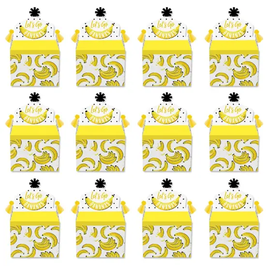 Big Dot of Happiness Let's Go Bananas - Treat Box Party Favors - Tropical Party Goodie Gable Boxes - Set of 12 {6}