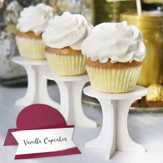 Big Dot of Happiness Burgundy Elegantly Simple - Guest Party Favors Tent Buffet Card - Table Setting Name Place Cards - Set of 24 {6}