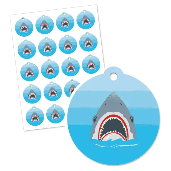 Big Dot of Happiness Shark Zone - Jawsome Party or Birthday Party Favor Gift Tags (Set of 20) {3}