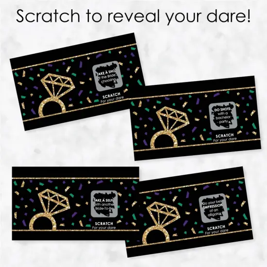Big Dot of Happiness Nola Bride Squad - New Orleans Bachelorette Party Game Scratch Off Dare Cards - 22 Count {4}