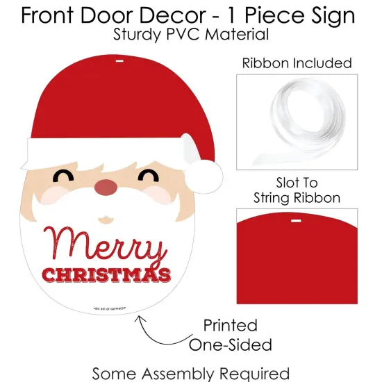 Big Dot of Happiness Jolly Santa Claus - Hanging Porch Christmas Party Outdoor Decorations - Front Door Decor - 1 Piece Sign {6}