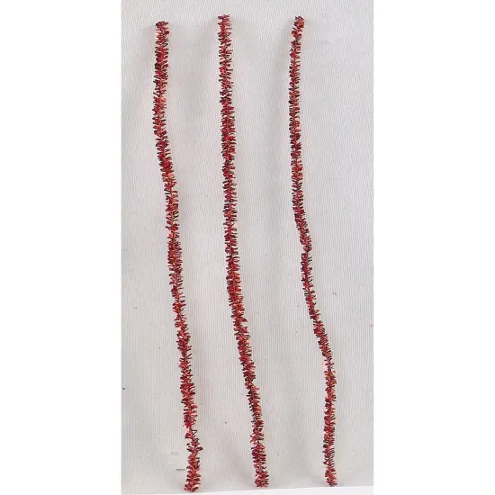 12" Red Glitter Chenille Stems - Box of 100, Pipe Cleaners - Perfect for Crafts, Wreaths, Ornaments - Festive Holiday Decorations, Floral Home by Artificial Flowers {1}