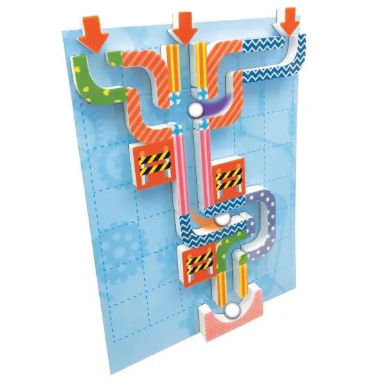 Magnetic Marble Run, Assorted Colors, 9.6"W x 11.2"H Magnetic Board, 34 Pieces {2}