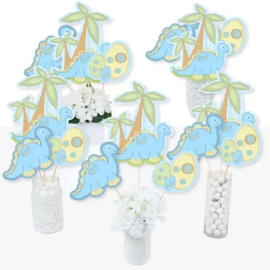 Big Dot of Happiness Baby Boy Dinosaur - Baby Shower or Birthday Party Centerpiece Sticks - Table Toppers - Set of 15 {3}