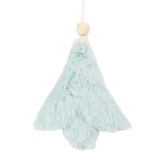 Northlight 6" Blue Faux Fur Plush Tree Christmas Ornament {6}
