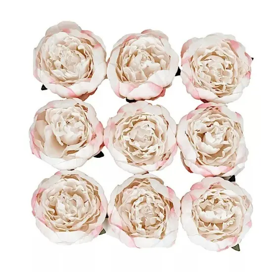 10 BLUSH 3" Faux SILK PEONY FLOWER Heads {1}