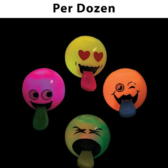 Light-Up Pop-Out Tongue Bouncy Balls - 12 Pc. {1}