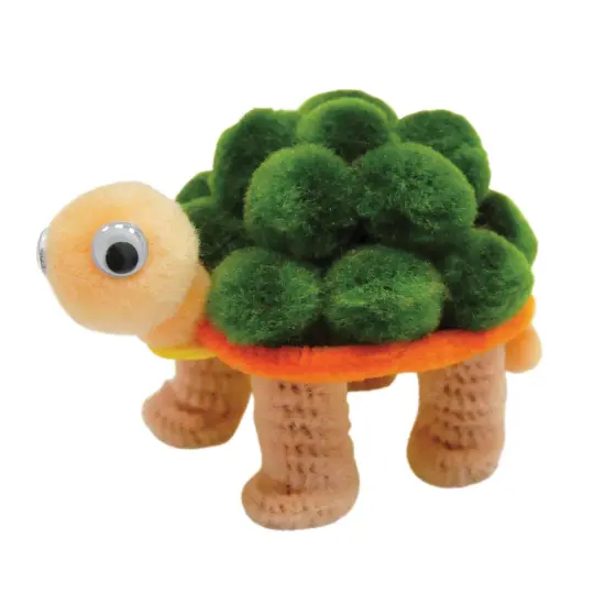 Pom Pon Animal Kit, Turtle Family, Assorted Sizes, 3 Turtles Per Kit, 6 Kits {3}