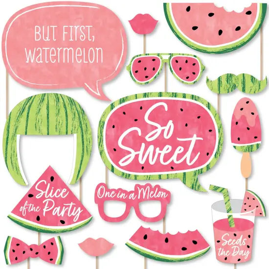 Big Dot of Happiness Sweet Watermelon - Fruit Party Photo Booth Props Kit - 20 Count {1}