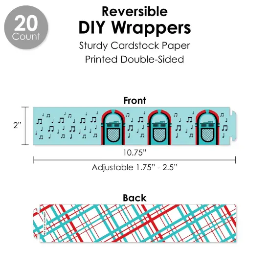 Big Dot of Happiness 50&rsquo;s Sock Hop - 1950s Rock N Roll Party Favors and Cupcake Kit - Fabulous Favor Party Pack - 100 Pieces {4}