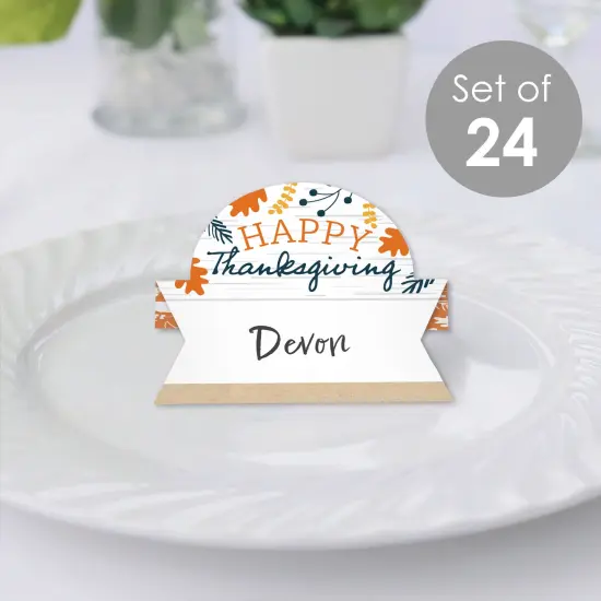 Big Dot of Happiness Happy Thanksgiving - Fall Harvest Party Tent Buffet Card - Table Setting Name Place Cards - Set of 24 {4}