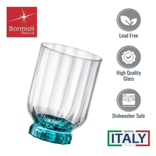 Bormioli Rocco Florian DOF Glasses, 12.6 oz. Blue, Set of 4 {2}