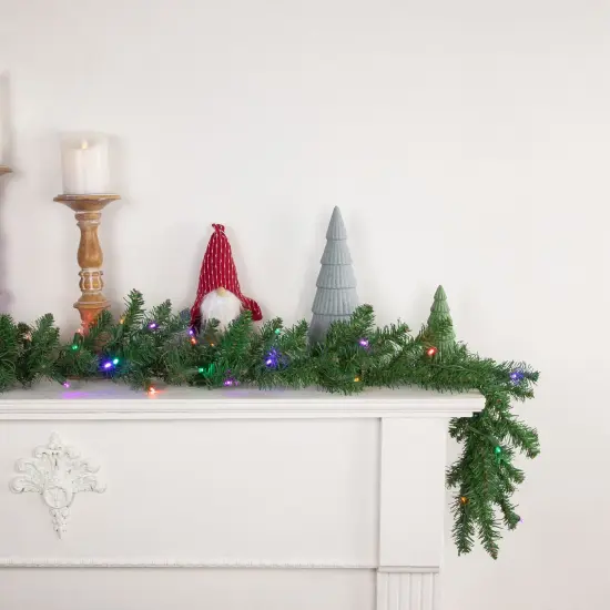 Northlight Pre-Lit Winona Fir Artificial Christmas Garland - 9' x 12" - Multi LED Lights Green {4}