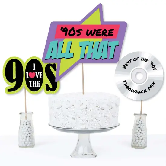 Big Dot of Happiness 90's Throwback - 1990s Party Centerpiece Sticks - Table Toppers - Set of 15 {4}