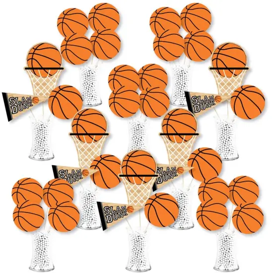 Big Dot of Happiness Nothin' but Net - Basketball - Baby Shower or Birthday Party Centerpiece Sticks - Showstopper Table Toppers - 35 Pieces {1}