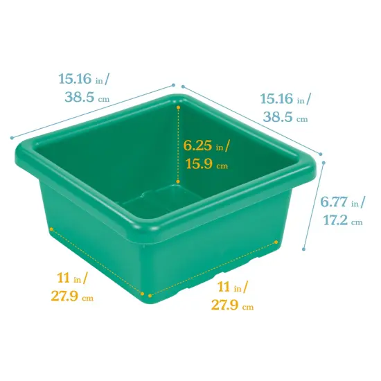 Square Bin with Lid, Storage Containers, 2-Pack Emerald {2}