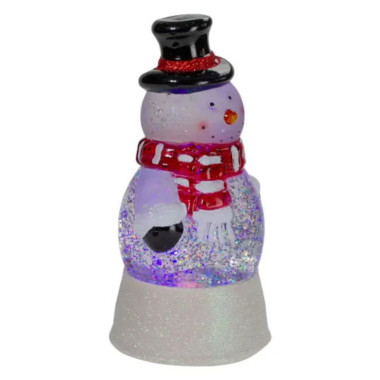 Northlight LED Lighted Color Changing Snowman Christmas Snow Globe - 7.5" White {4}