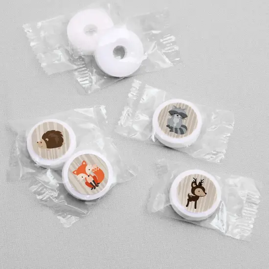 Big Dot of Happiness Woodland Creatures - Baby Shower or Birthday Party Round Candy Sticker Favors - Labels Fits Chocolate Candy (1 sheet of 108) {4}