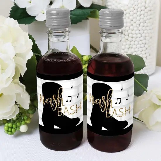 Big Dot of Happiness Nash Bash - Mini Wine and Champagne Bottle Label Stickers - Nashville Bachelorette Party Favor Gift for Women and Men - Set of 16 {6}