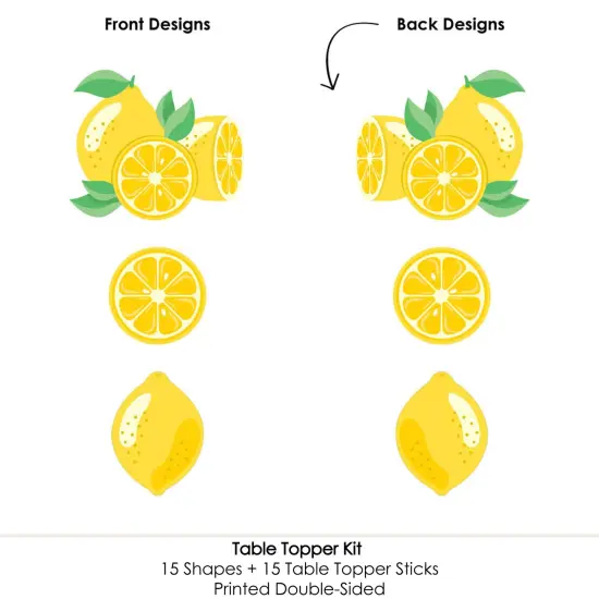 Big Dot of Happiness So Fresh - Lemon - Citrus Lemonade Party Centerpiece Sticks - Table Toppers - Set of 15 {6}