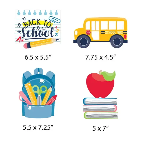 Big Dot of Happiness Back to School - Backpack, School Bus, Apple and Books Decorations DIY First Day of School Classroom Essentials - Set of 20 {7}