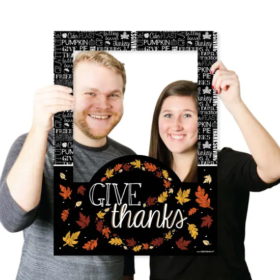 Big Dot of Happiness Give Thanks - Thanksgiving Party Photo Booth Picture Frame and Props - Printed on Sturdy Material {4}
