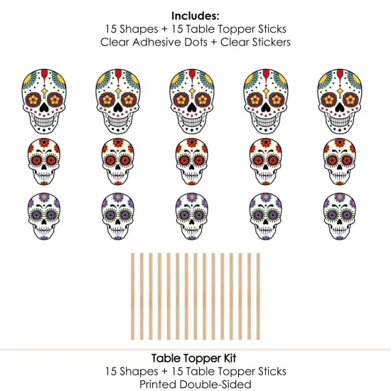 Big Dot of Happiness Day of the Dead - Sugar Skull Party Centerpiece Sticks - Table Toppers - Set of 15 {7}