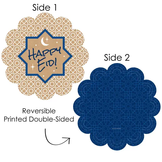 Big Dot of Happiness Ramadan - Eid Mubarak Party Round Table Decorations - Happy Eid Paper Chargers - Place Setting For 12 {4}