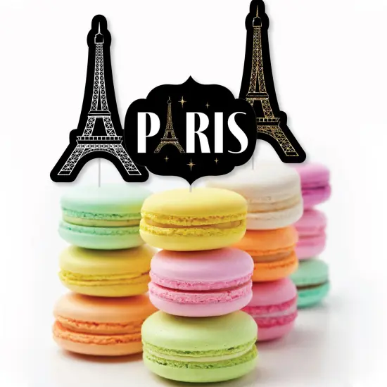 Big Dot of Happiness Stars over Paris - Dessert Cupcake Toppers - Parisian Themed Party Clear Treat Picks - Set of 24 {6}