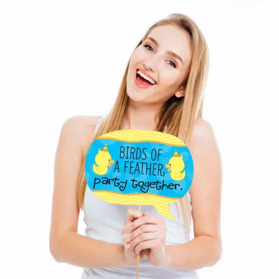 Big Dot of Happiness Funny Ducky Duck - Baby Shower or Birthday Party Photo Booth Props Kit - 10 Piece {3}