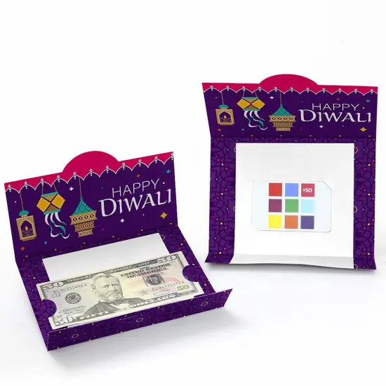 Big Dot of Happiness Happy Diwali - Festival of Lights Party Money and Gift Card Holders - Set of 8 {3}