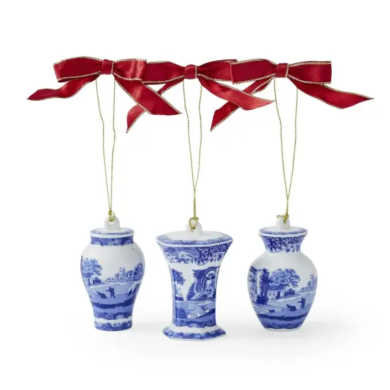 Spode Blue Italian Mini Urn Ornaments, Set of 3 | 2.8&rdquo; x 2&rdquo; x 1.5&rdquo; {1}