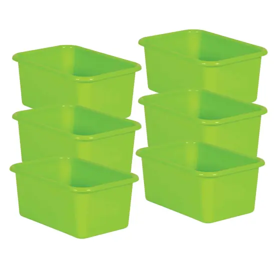 Lime Small Plastic Bin, Pack of 6 {1}