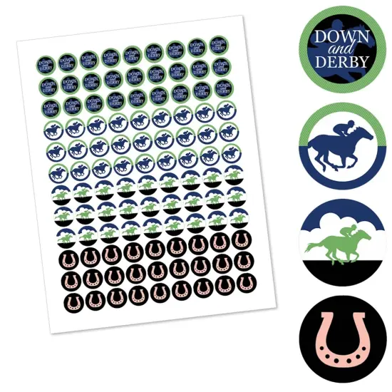 Big Dot of Happiness Kentucky Horse Derby - Horse Race Party Round Candy Sticker Favors - Labels Fits Chocolate Candy (1 sheet of 108) {3}