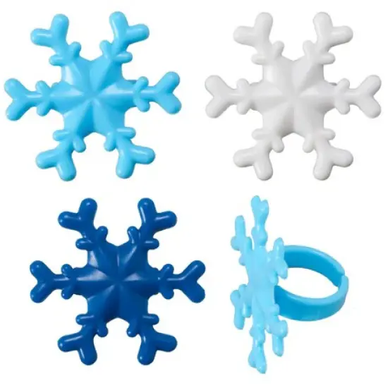 Blue Snowflake Cupcake Rings Cupcake Cake Decorating Rings 12 set {2}